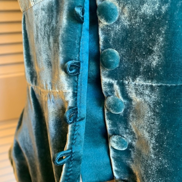 Anthropology cap sleeve Teal coat - Picture 4 of 6